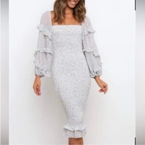 Petal and Pup Leia Blue and White Floral dress